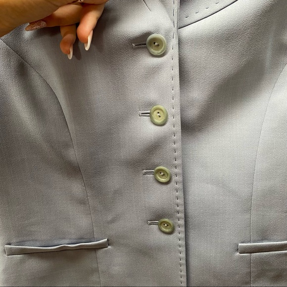 Kasper ASL dusty blue NWT skirt set with blazer size 8 with zip up and button up - Picture 4 of 14